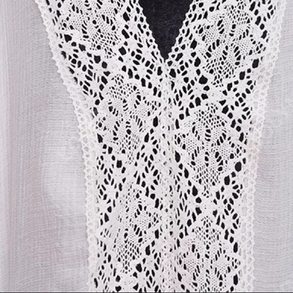 Sample Sale! New Boho Crochet Detailed V Neck Maxi Beach Dress - Picture 6 of 9